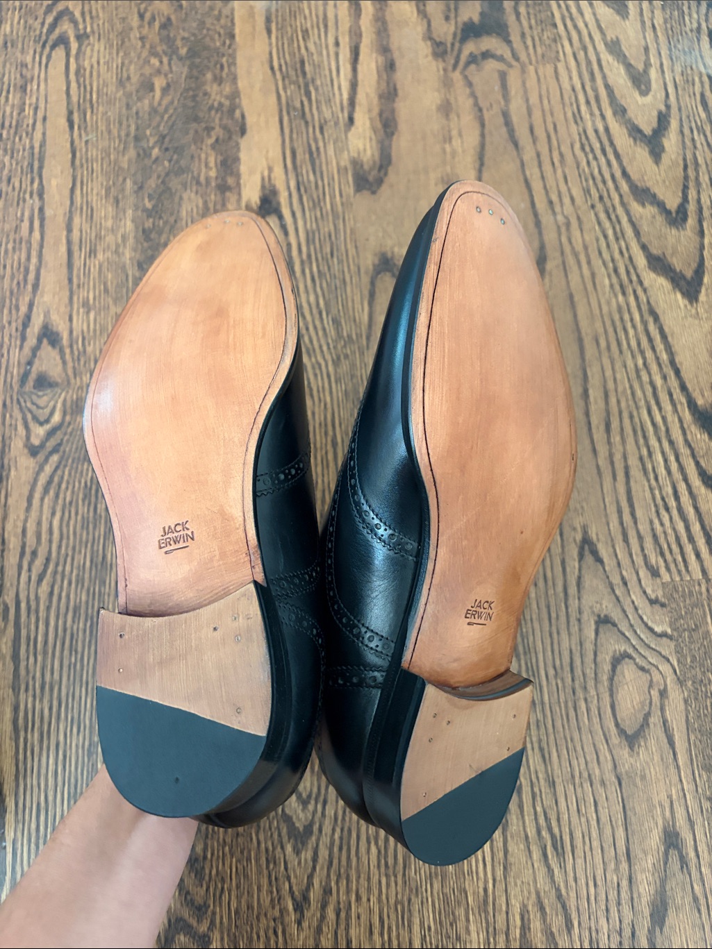 Jack Erwin Black Leather Adam Wingtip Derby Shoes — image 4 of 4